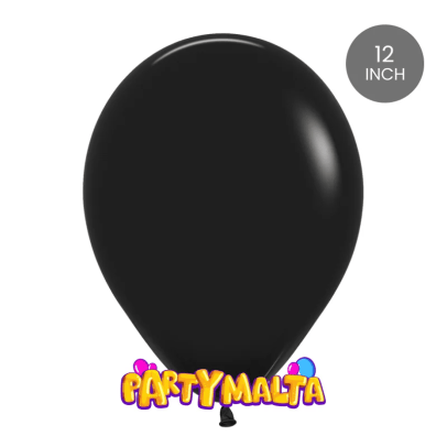 12 inch Black Latex Balloon (Air fill or Helium)