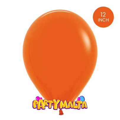 12 inch Orange Latex Balloon (Air fill or Helium)