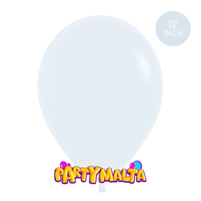 12 inch White Latex Balloon (Air fill or Helium)