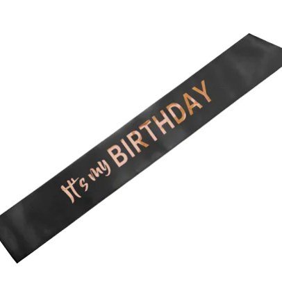 Happy Birthday Sash – Black