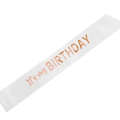 Happy Birthday Sash – White