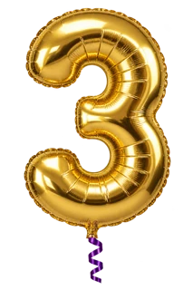 Gold foil number balloon