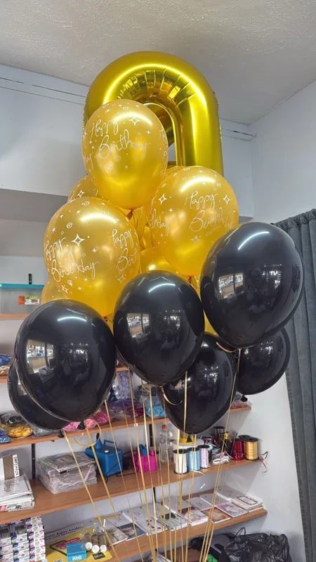Golden birthday wishes — PartyMalta celebration setup