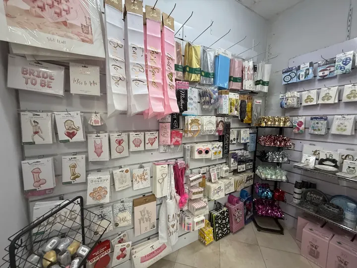Party sashes, decorations and celebration accessories in store