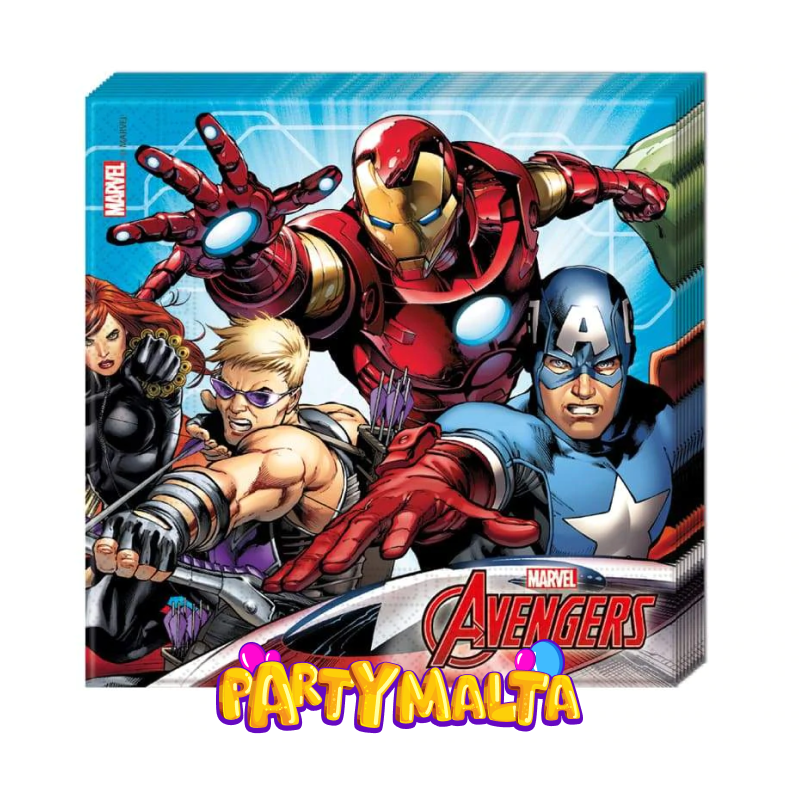 20 Paper Party Napkins Marvel Avengers Pack 20 2 Ply Luxury Serviettes 